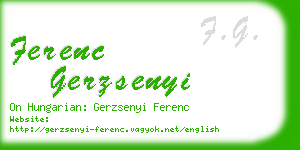 ferenc gerzsenyi business card